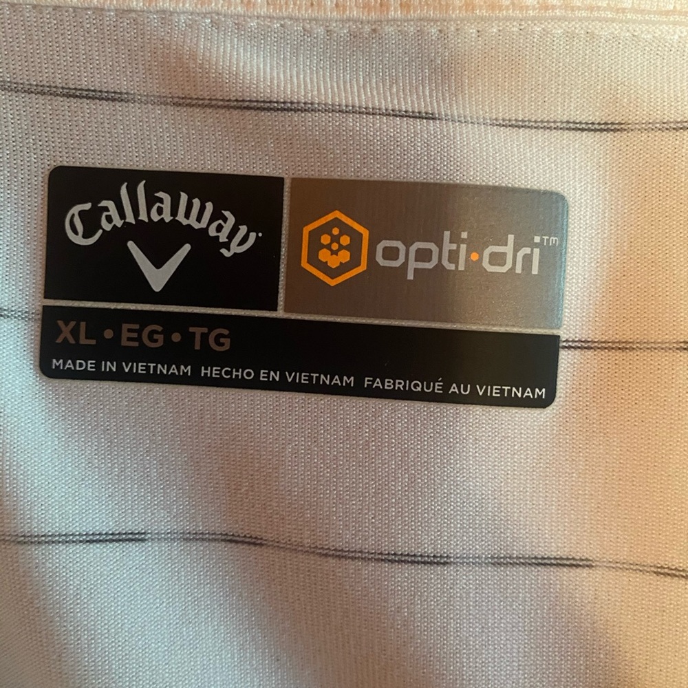 Callaway Opti-Dry Men’s White and Gray Stripe Golf Polo Size XL - Picture 5 of 5
